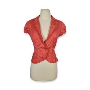 Women Business Casual Blazer Jackets Button Stretch Blazer Collar Suit Jacket-M